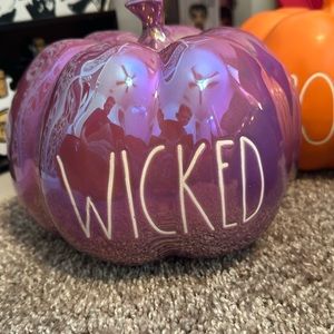 Purple Rae Dunn pumpkin
